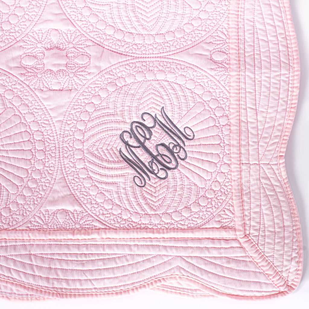 Personalized Baby Quilt, Monogram Baby Quilts, Baby Girl Quilt, Personalized Baby Gifts for Girls, Monogrammed Baby Blanket / Quilt Pink