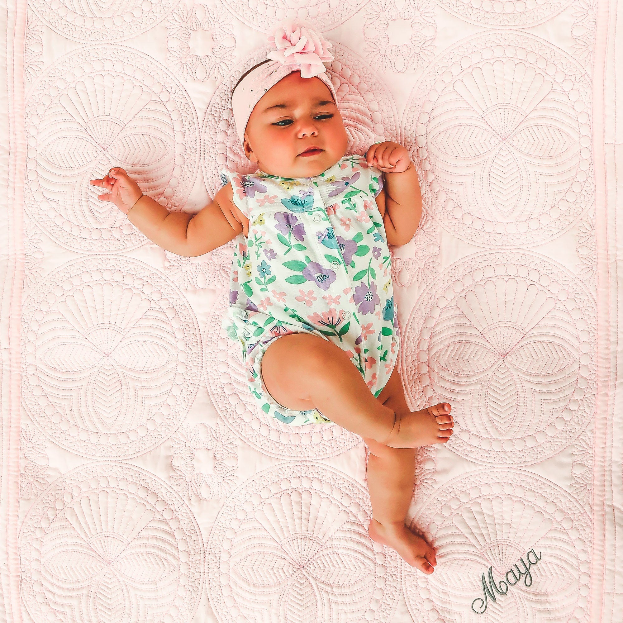 Personalized Baby Quilt, Monogram Baby Quilts, Baby Girl Quilt, Personalized Baby Gifts for Girls, Monogrammed Baby Blanket / Quilt Pink