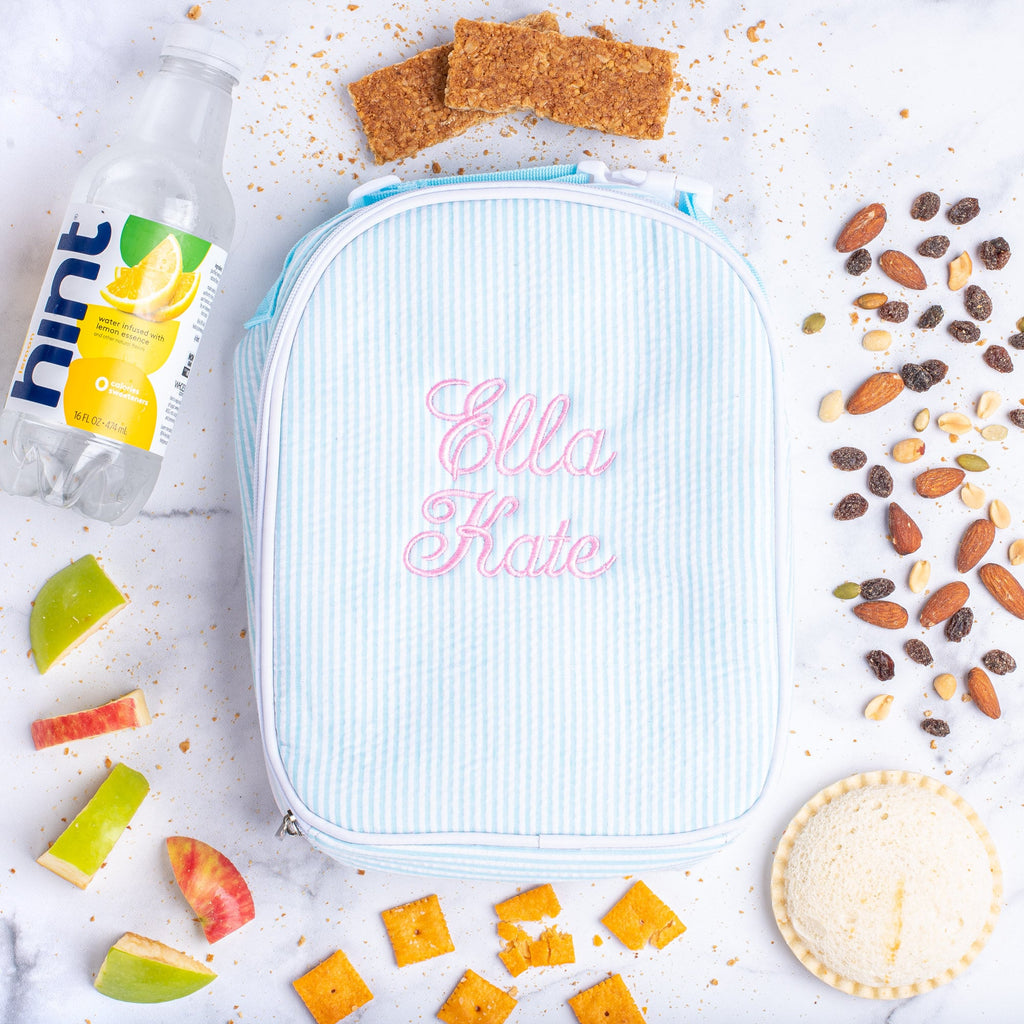 Personalized Lunch Bags for Kids, Insulated Lunch Bag, Seersucker Lunch Bag, Monogrammed Kids Lunch Bag, Lunch Box, Lunch Bag for Women
