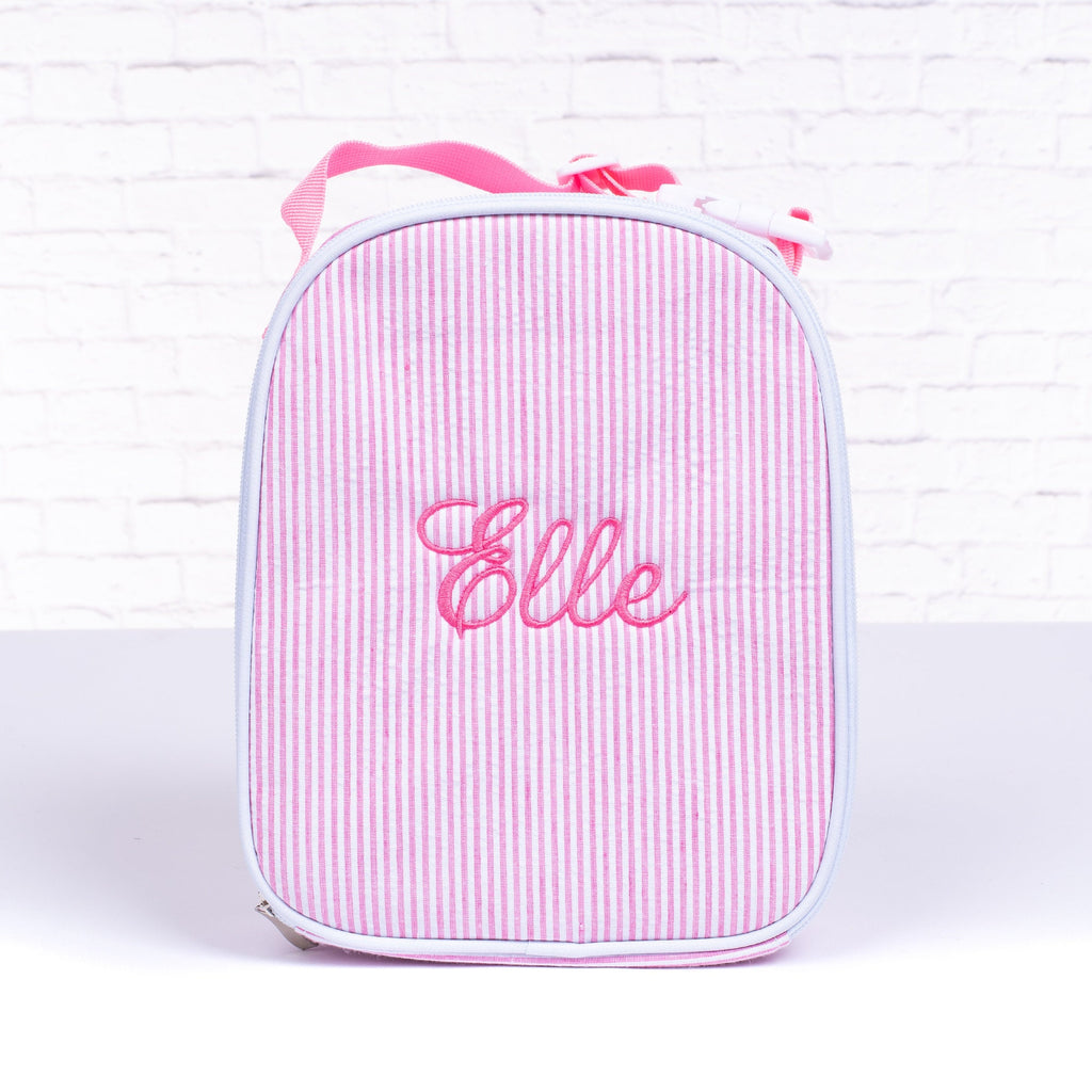 Personalized Lunch Bags for Kids, Insulated Lunch Bag, Seersucker Lunch Bag, Monogrammed Kids Lunch Bag, Lunch Box, Lunch Bag for Women