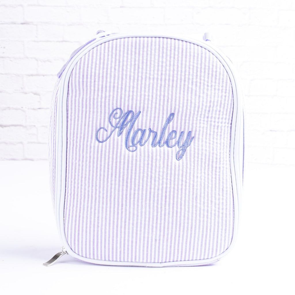 Personalized Lunch Bags for Kids, Insulated Lunch Bag, Seersucker Lunch Bag, Monogrammed Kids Lunch Bag, Lunch Box, Lunch Bag for Women