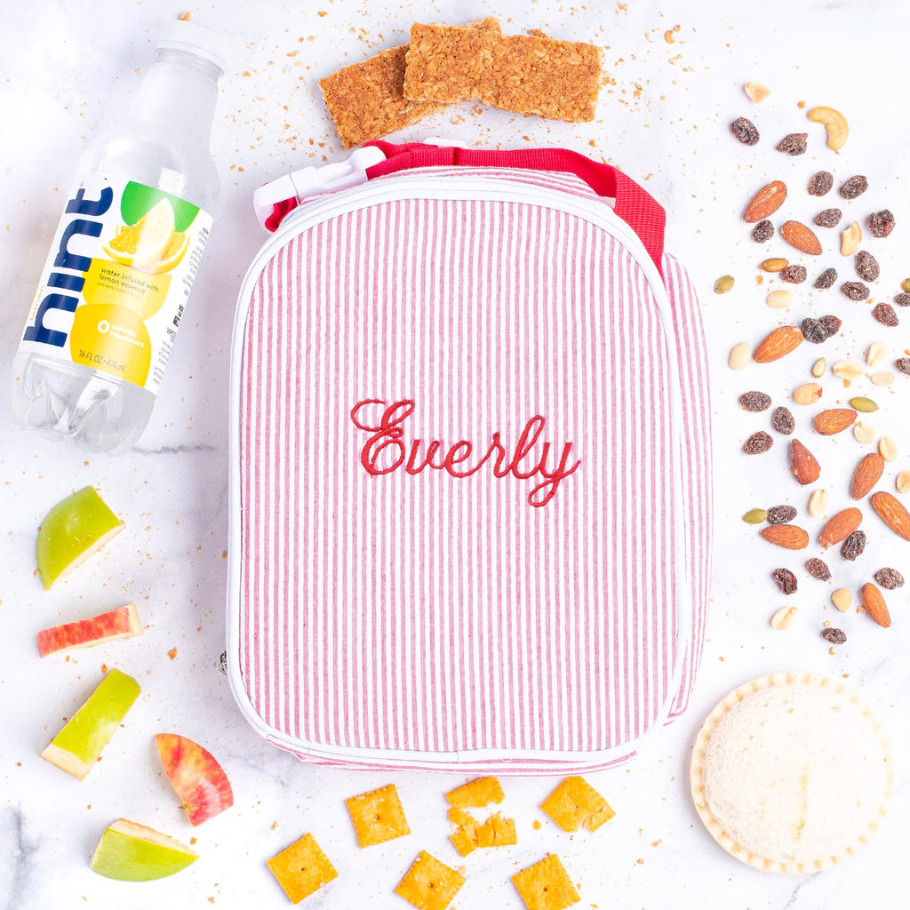 Personalized Lunch Bags for Kids, Insulated Lunch Bag, Seersucker Lunch Bag, Monogrammed Kids Lunch Bag, Lunch Box, Lunch Bag for Women