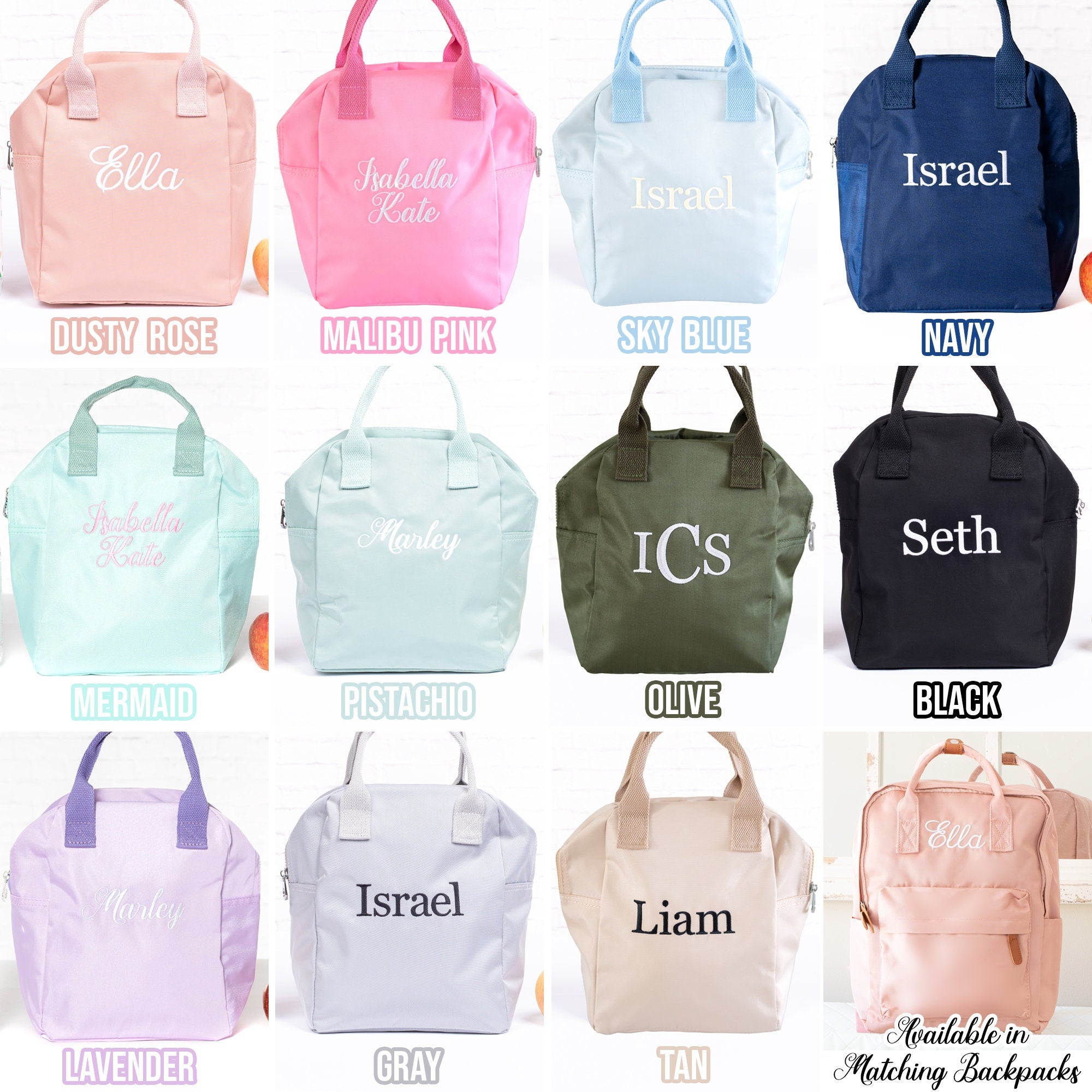 Personalized Kids Insulated Lunch Box, Monogrammed Lunch Bag